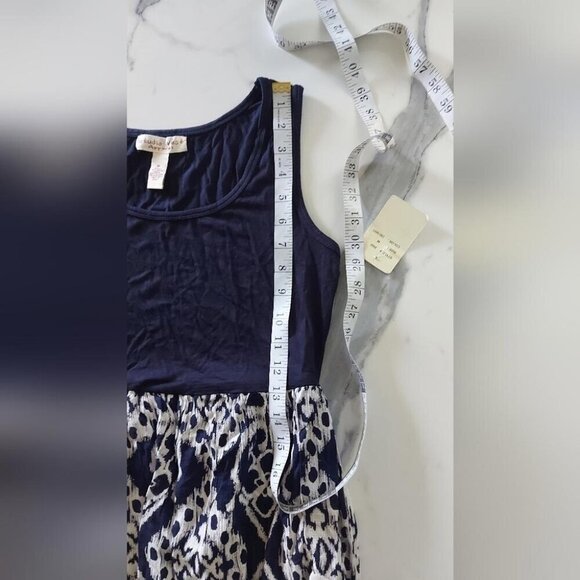 Whimsigoth Maxi Dress Boho Witchy Tiered Blue & White Gown Medium - Picture 8 of 13